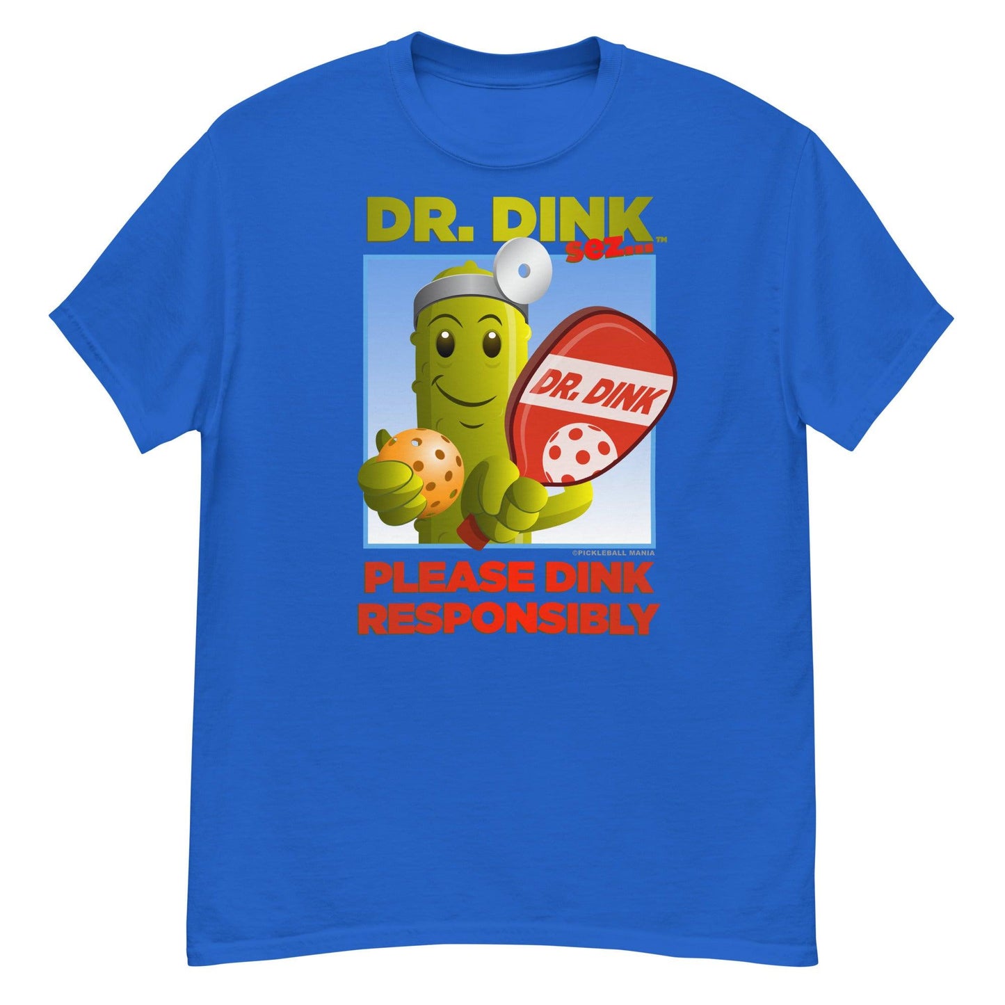 Unisex 100% Cotton Pickleball T-Shirt - "Please Dink Responsibly!" - DocDink.com