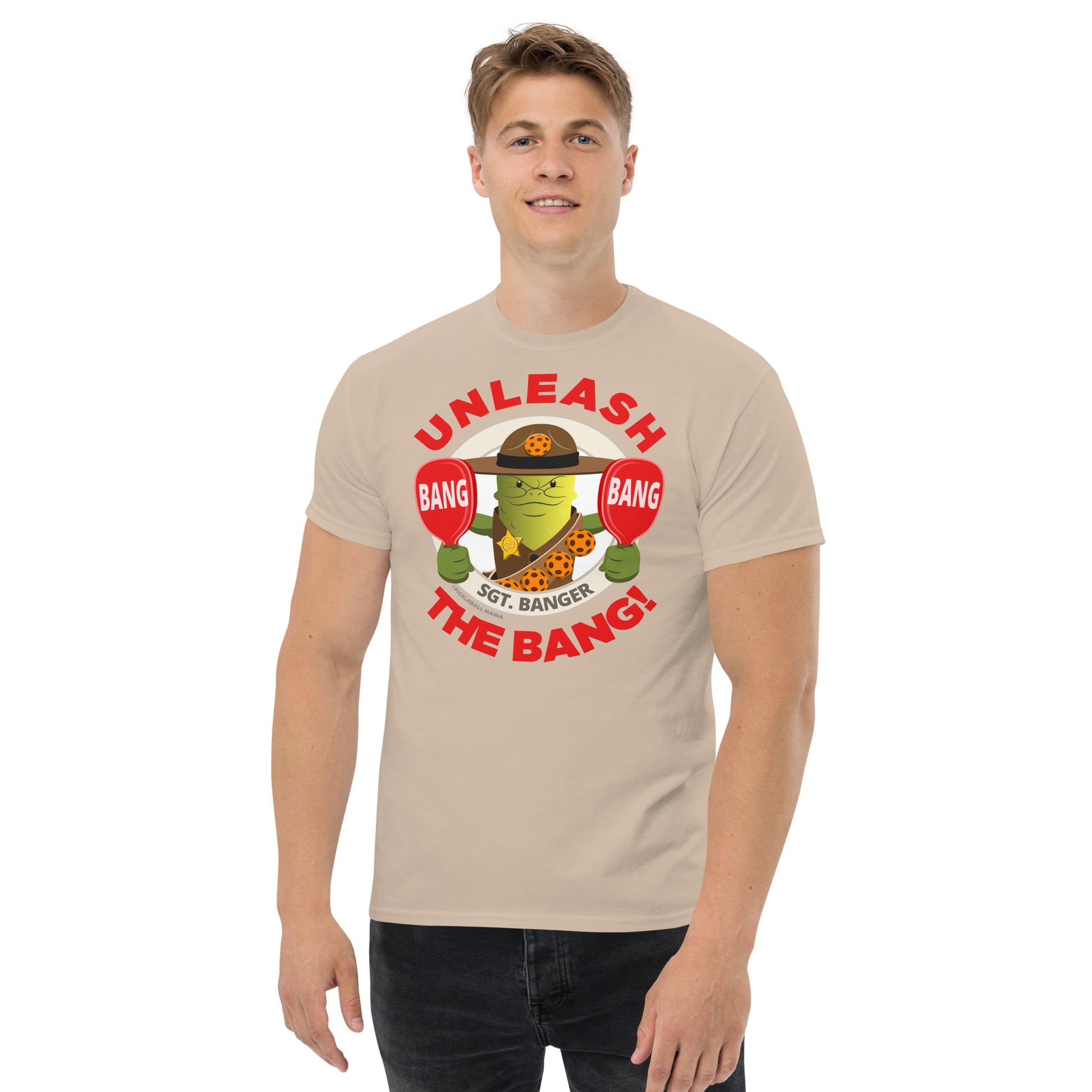 100% Cotton Pickleball T-Shirt - "Unleash the Bang!" - DocDink.com