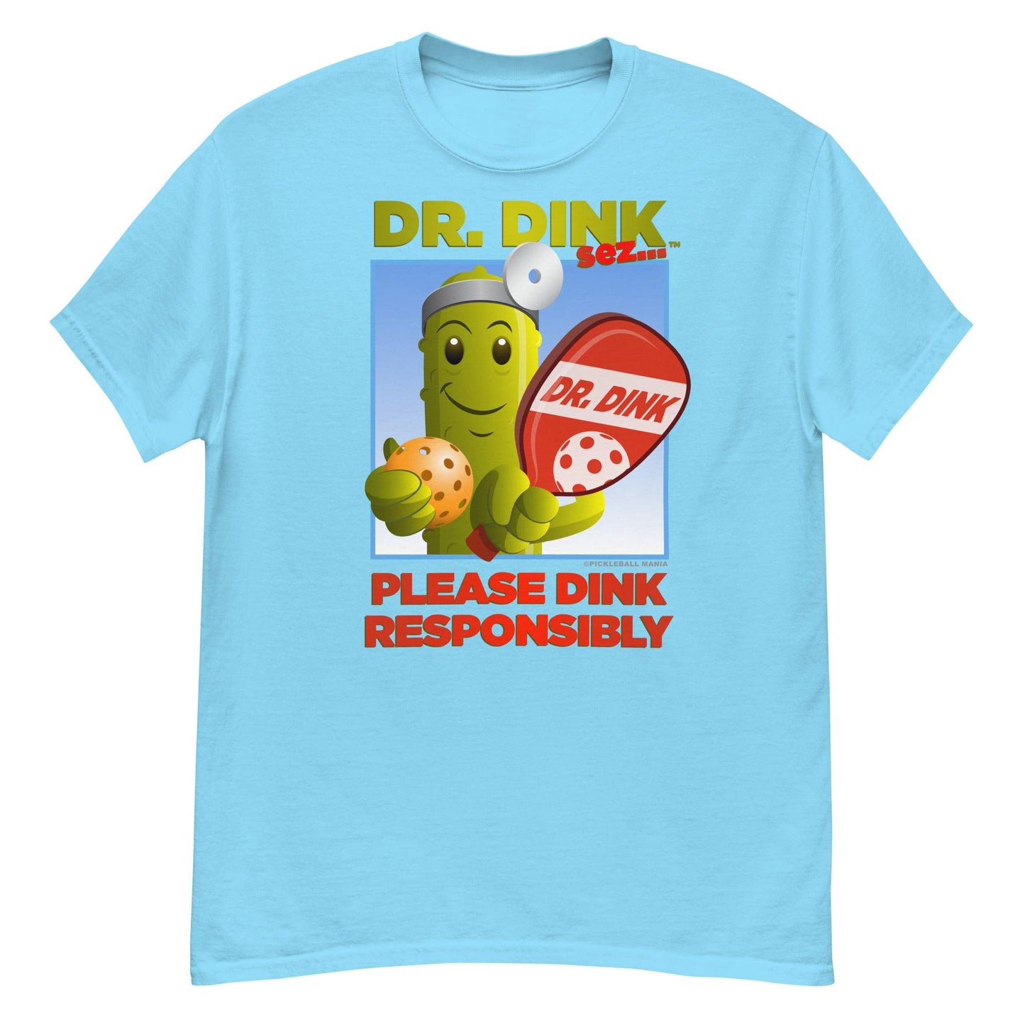 Unisex 100% Cotton Pickleball T-Shirt - "Please Dink Responsibly!" - DocDink.com