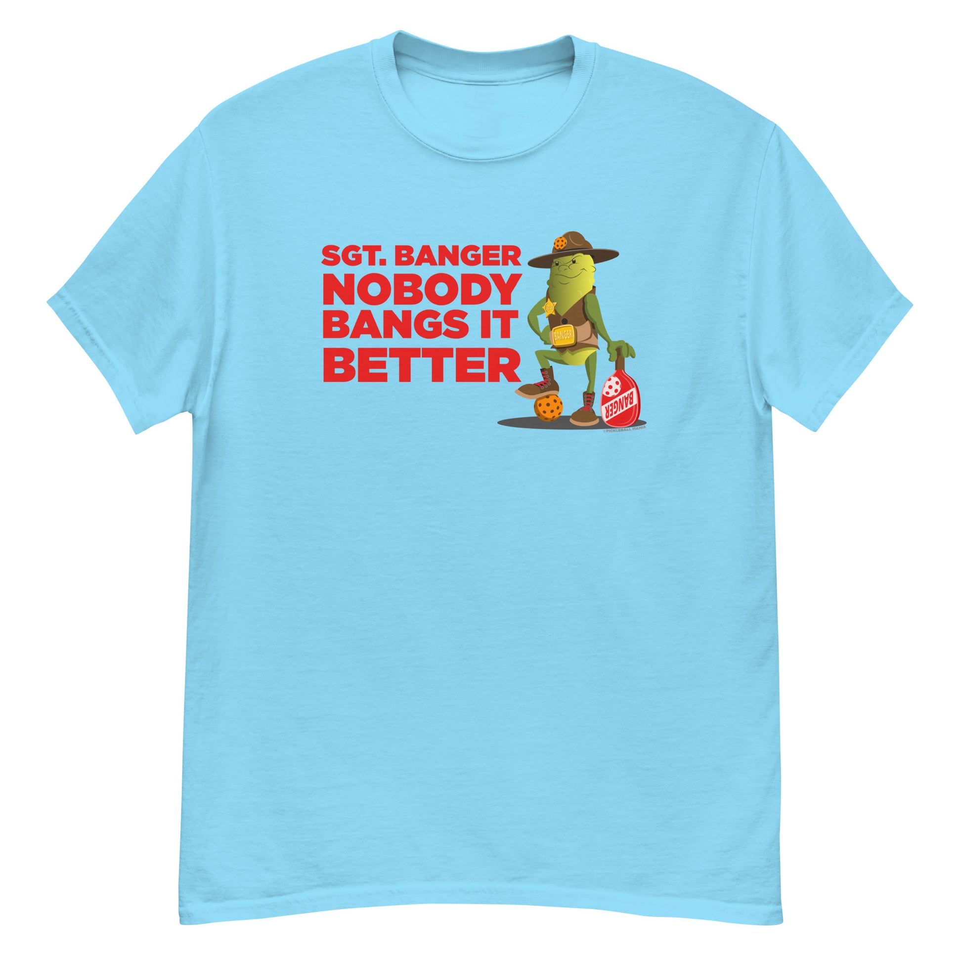 100% Cotton Pickleball T-Shirt - "Nobody Bangs it Better!" - DocDink.com