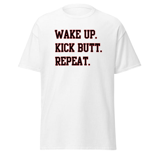 100% Cotton T-Shirt - WAKE UP - Black - DocDink.com