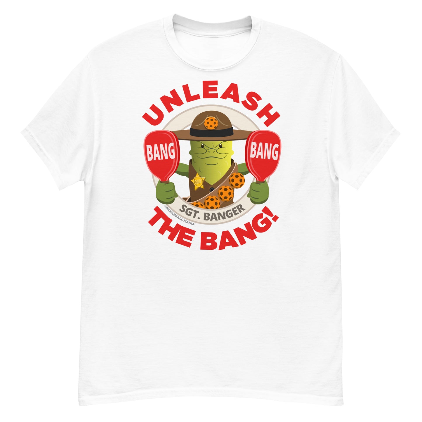 100% Cotton Pickleball T-Shirt - "Unleash the Bang!" - DocDink.com