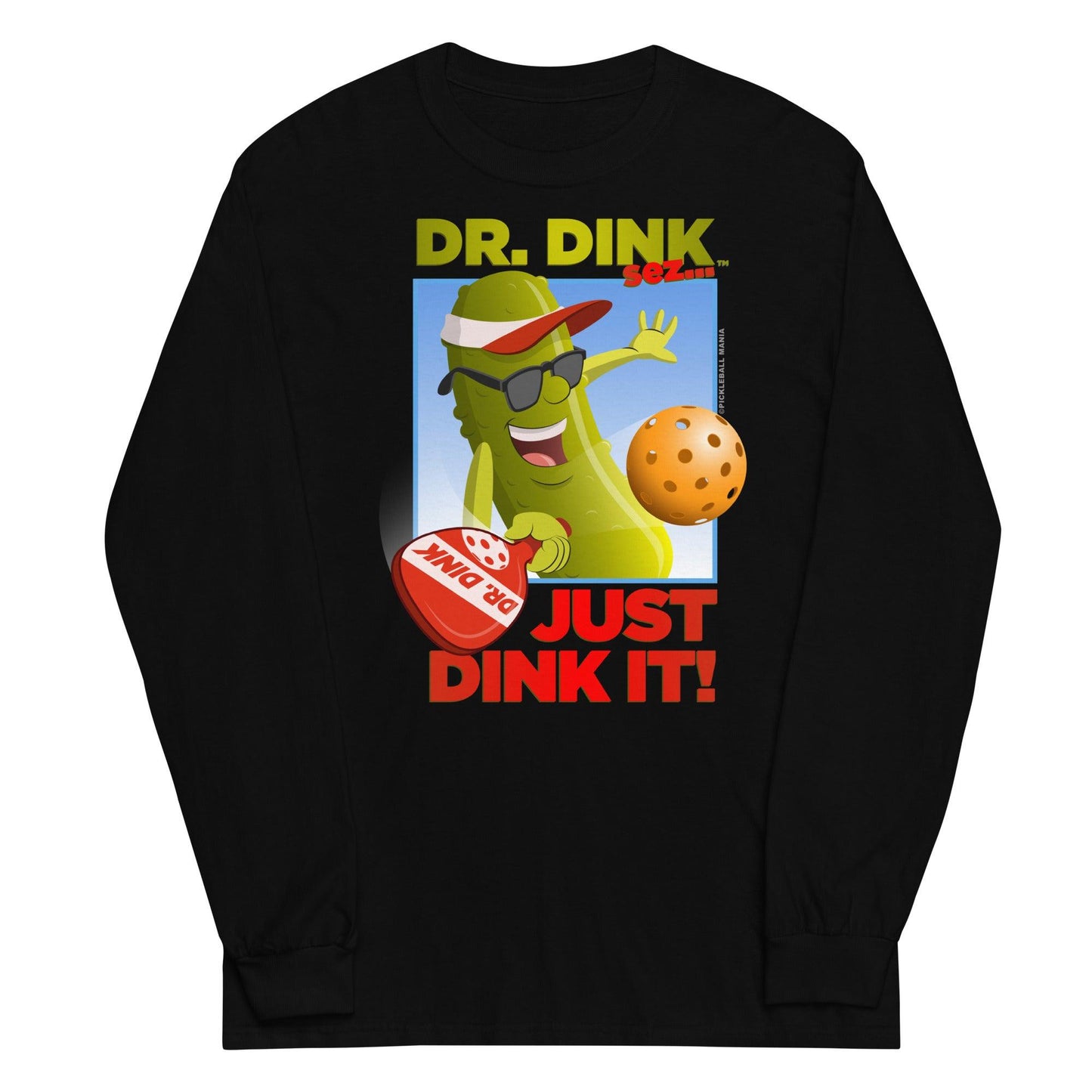 100% Cotton Long Sleeve Pickleball T-Shirt - "Just Dink It!" - DocDink.com