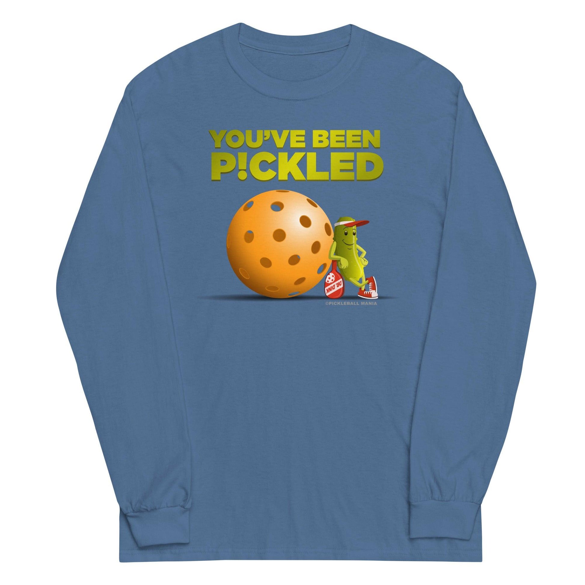 100% Cotton Long Sleeve Pickleball T-Shirt - "You've been Pickled!" - DocDink.com