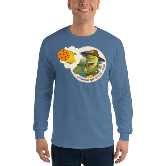 100% Cotton Long Sleeve Pickleball T-Shirt - "No Bang, No Glory" - DocDink.com