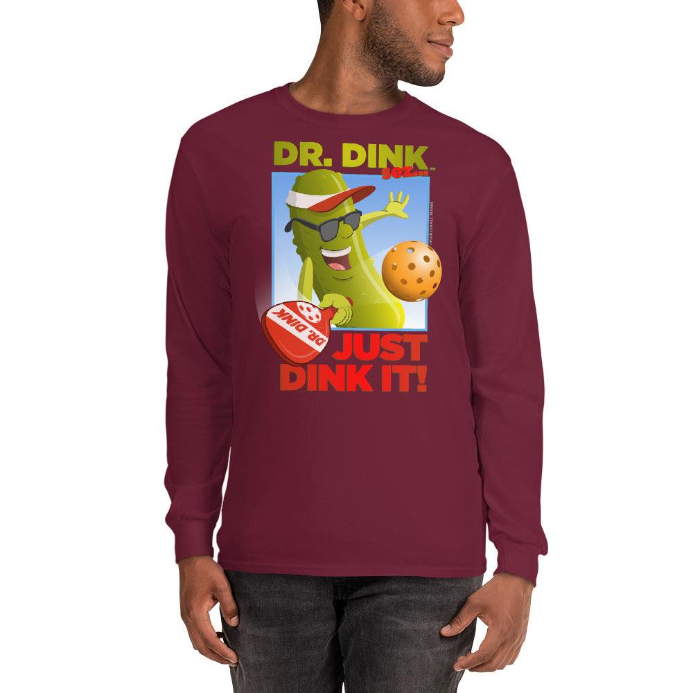 100% Cotton Long Sleeve Pickleball T-Shirt - "Just Dink It!" - DocDink.com