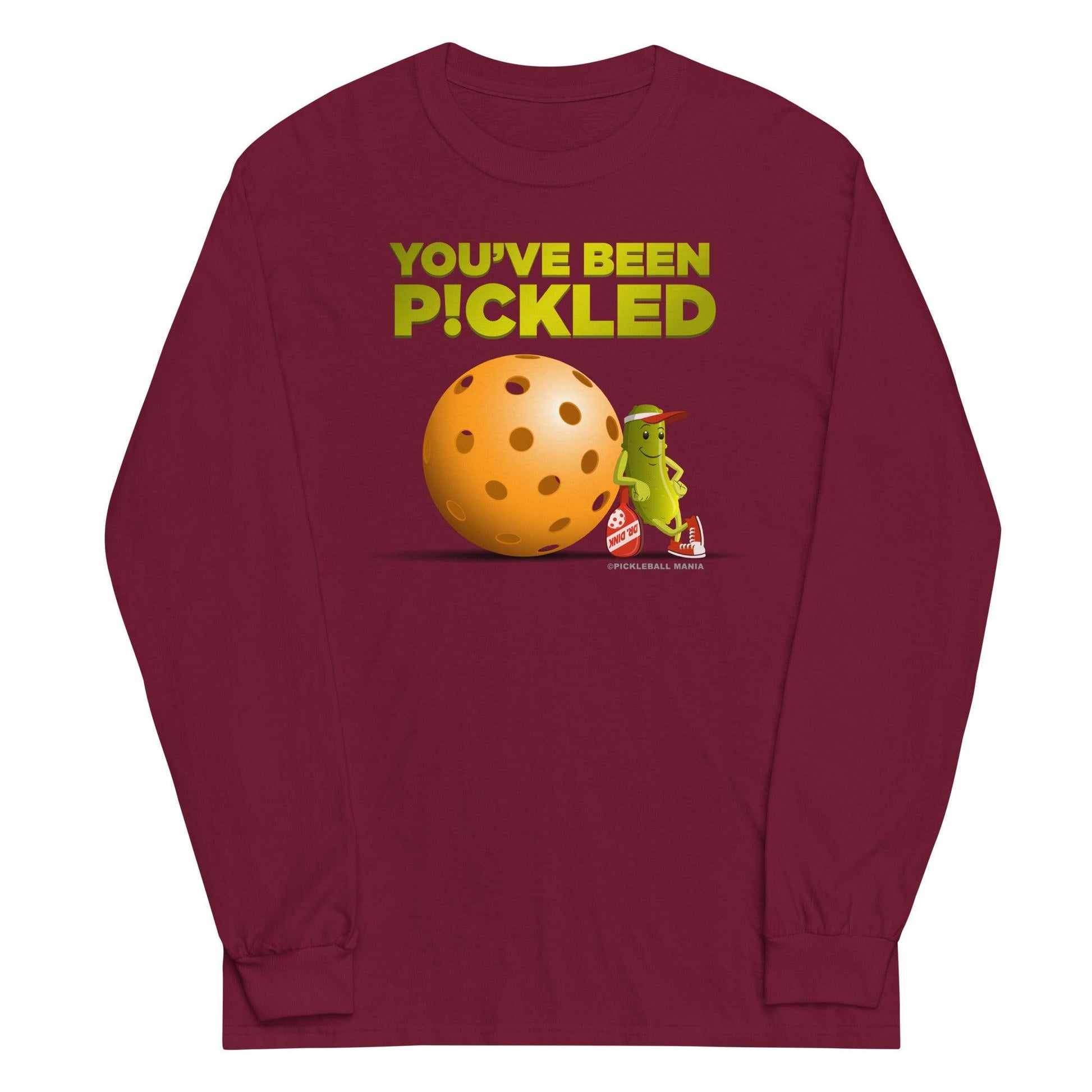 100% Cotton Long Sleeve Pickleball T-Shirt - "You've been Pickled!" - DocDink.com