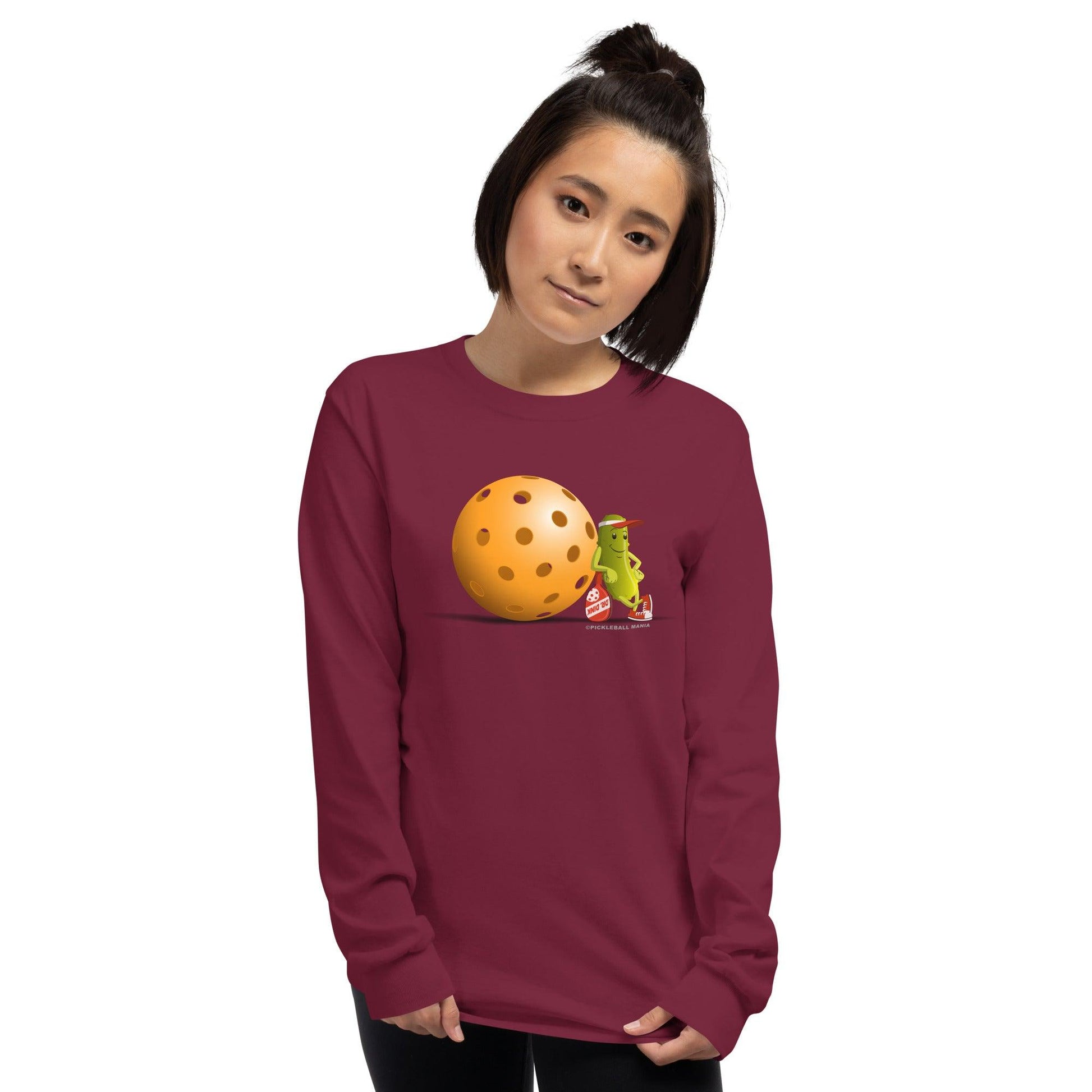 100% Cotton Long Sleeve Pickleball T-Shirt - Just Resting - DocDink.com