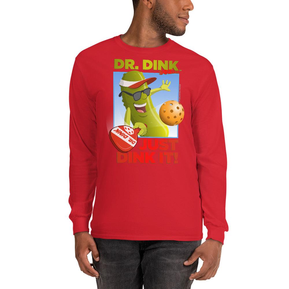 100% Cotton Long Sleeve Pickleball T-Shirt - "Just Dink It!" - DocDink.com