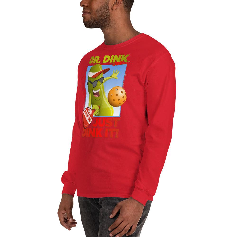 100% Cotton Long Sleeve Pickleball T-Shirt - "Just Dink It!" - DocDink.com