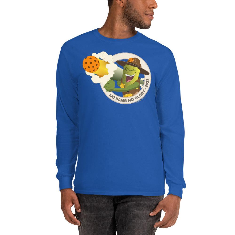 100% Cotton Long Sleeve Pickleball T-Shirt - "No Bang, No Glory" - DocDink.com