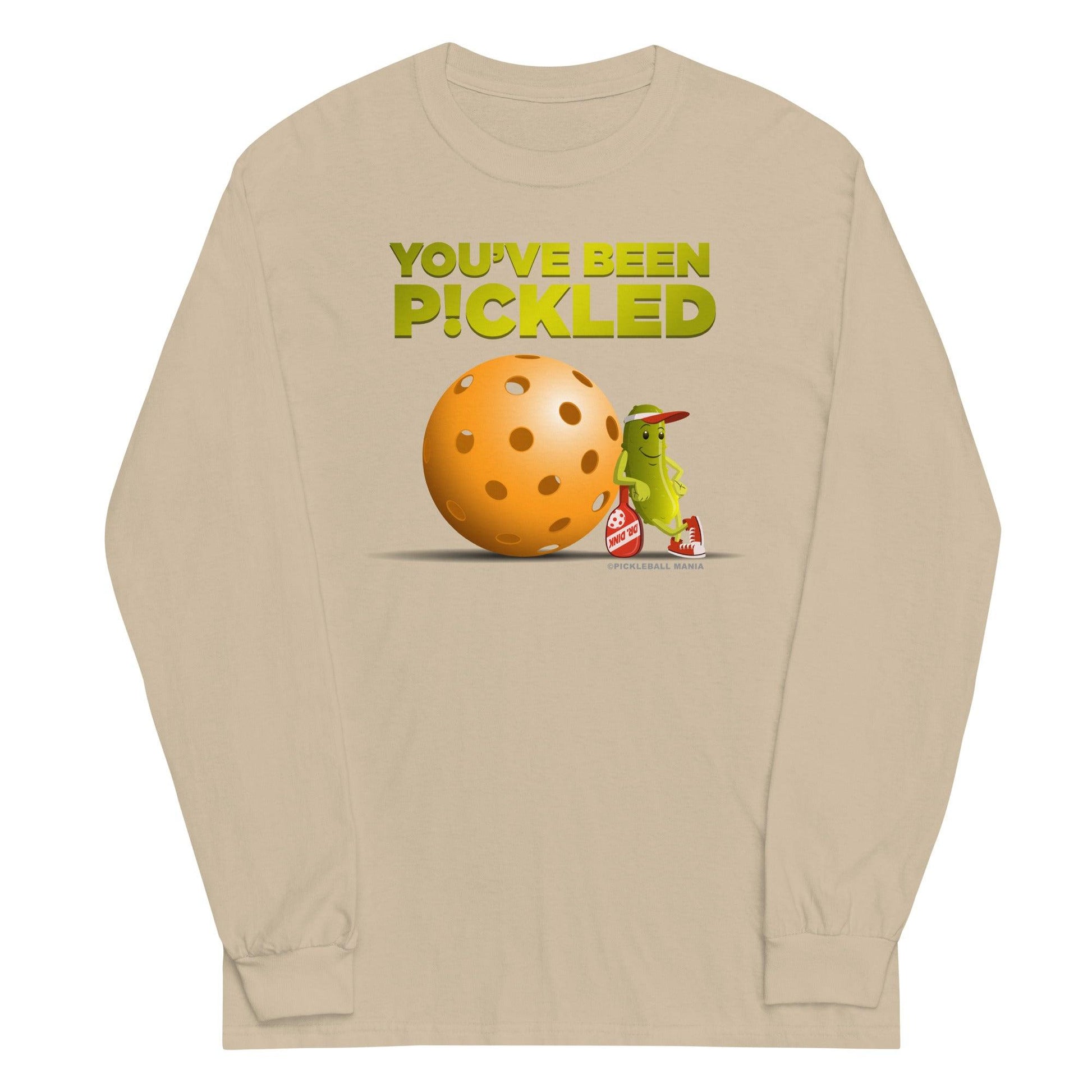 100% Cotton Long Sleeve Pickleball T-Shirt - "You've been Pickled!" - DocDink.com