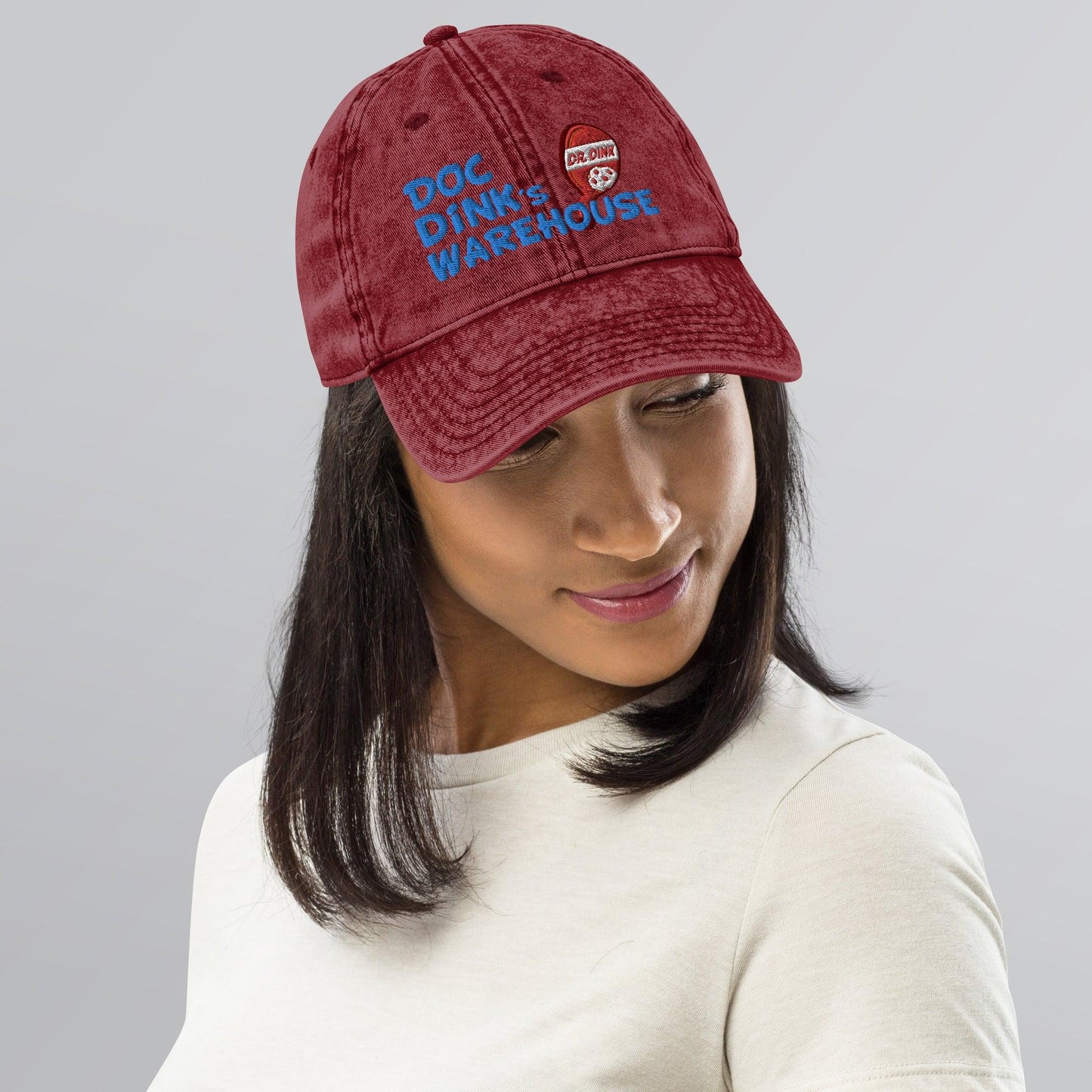 Vintage Denim Hat - Doc Dink's Warehouse - MAROON - DocDink.com