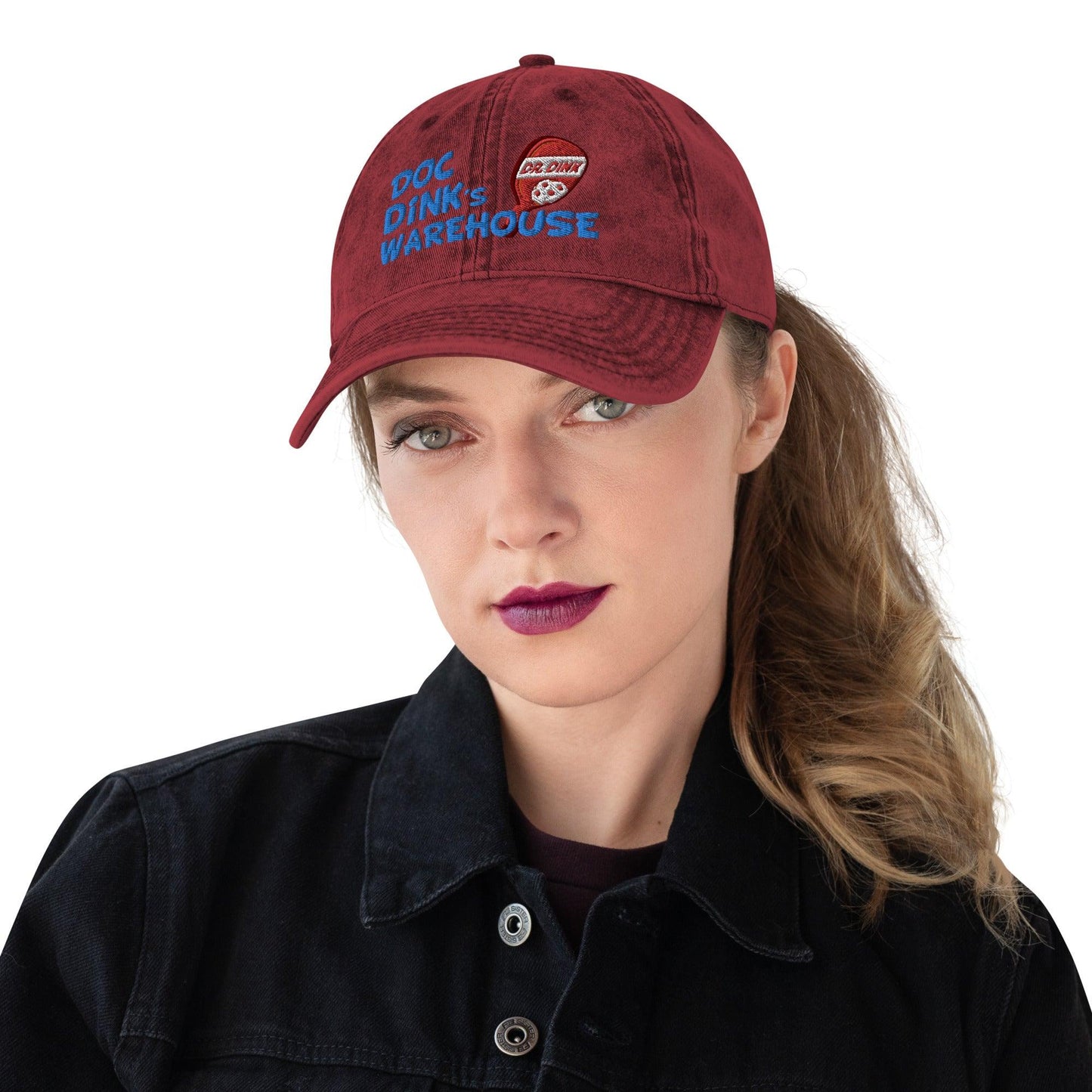 Vintage Denim Hat - Doc Dink's Warehouse - MAROON - DocDink.com