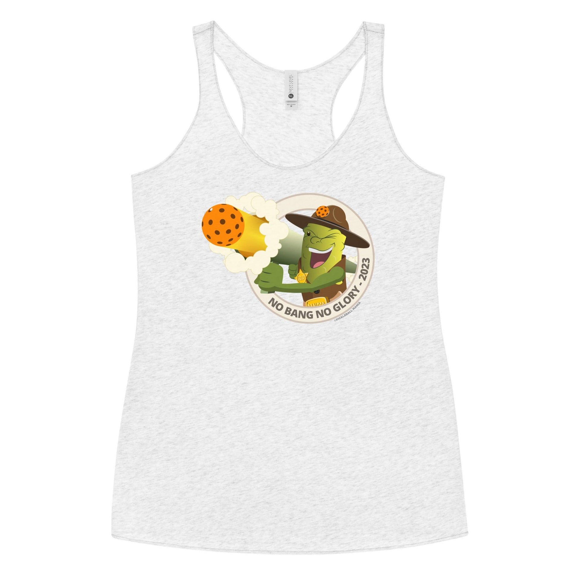 Women's Racerback Pickleball Tank Top - "No Bang, No Glory" - DocDink.com