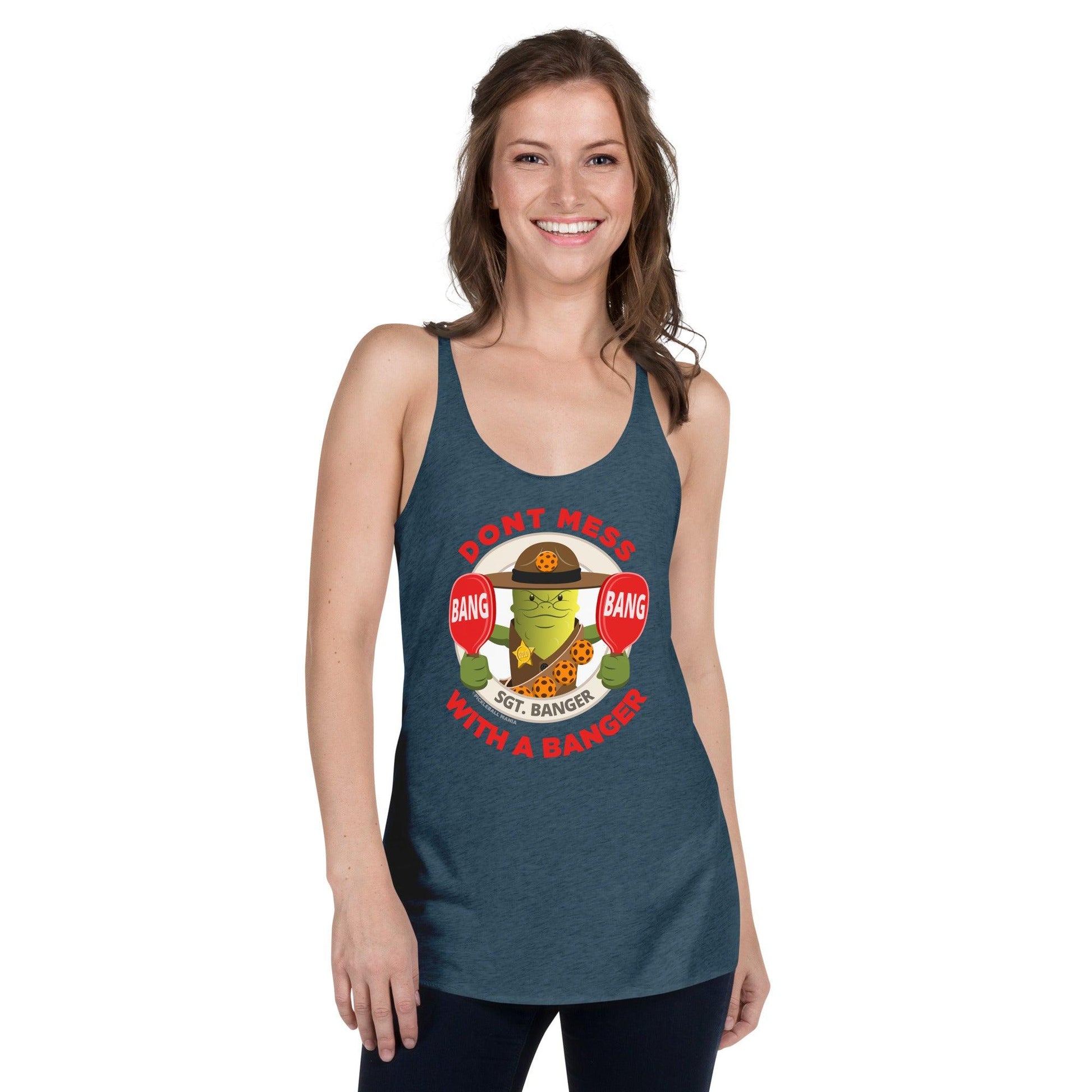 Women's Racerback Pickleball Tank Top - "Don't Mess with a Banger" - DocDink.com