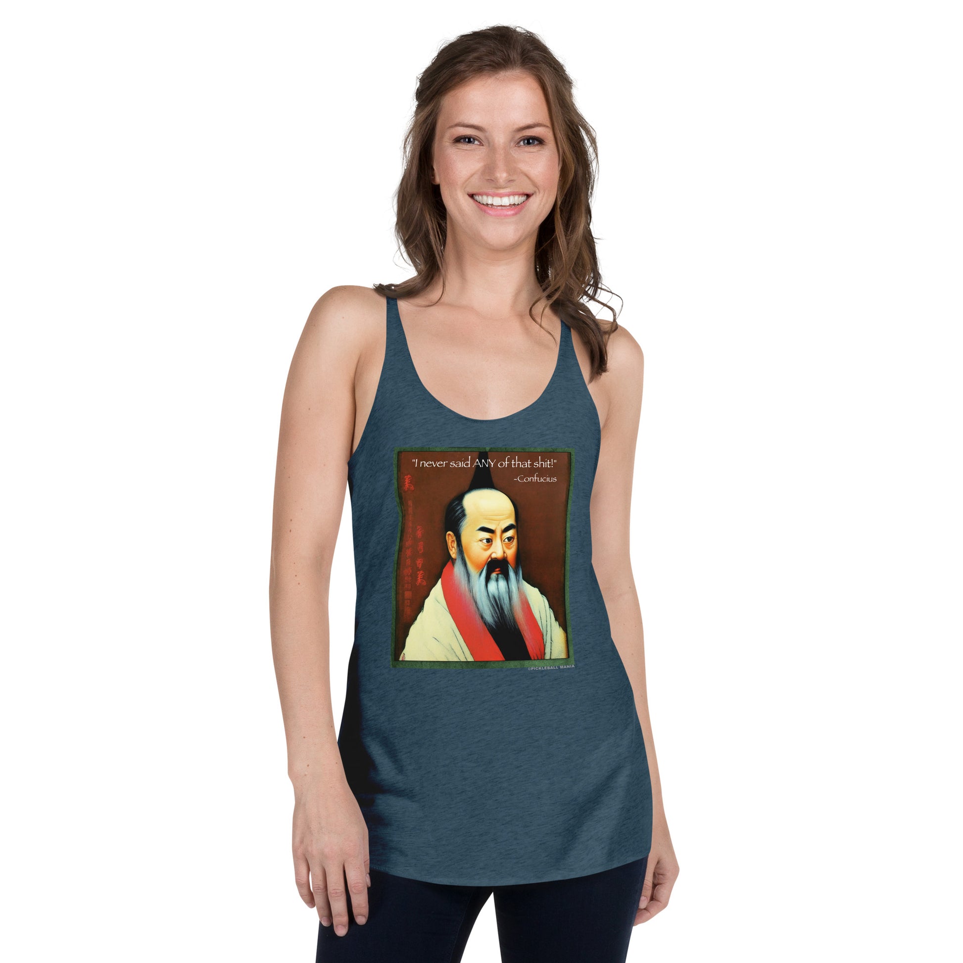 Women's Racerback Tank Top - Confucius says - DocDink.com