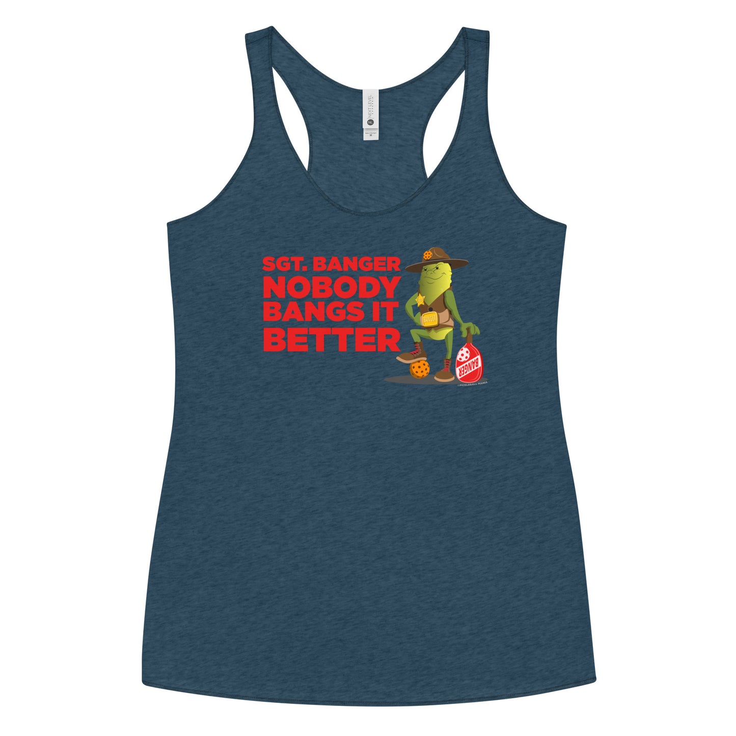 Women's Racerback Pickleball Tank Top - "Nobody Bangs it Better!" - DocDink.com