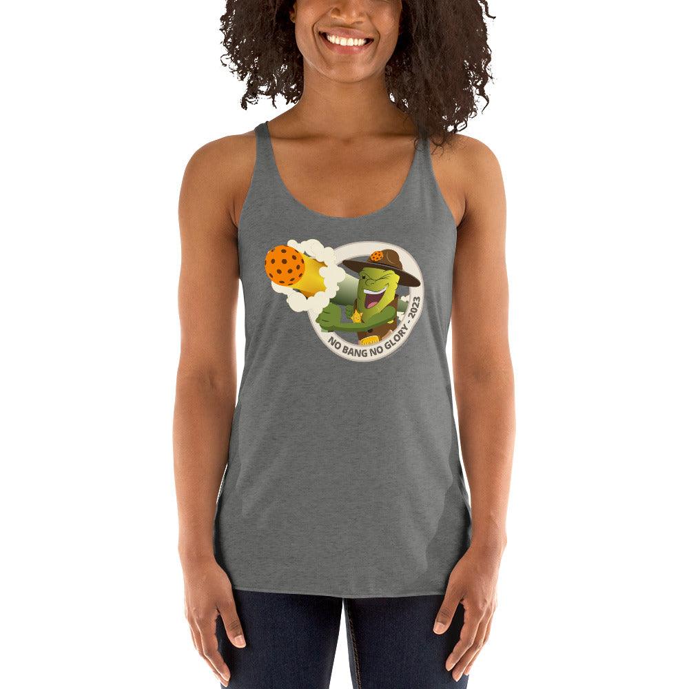 Women's Racerback Pickleball Tank Top - "No Bang, No Glory" - DocDink.com