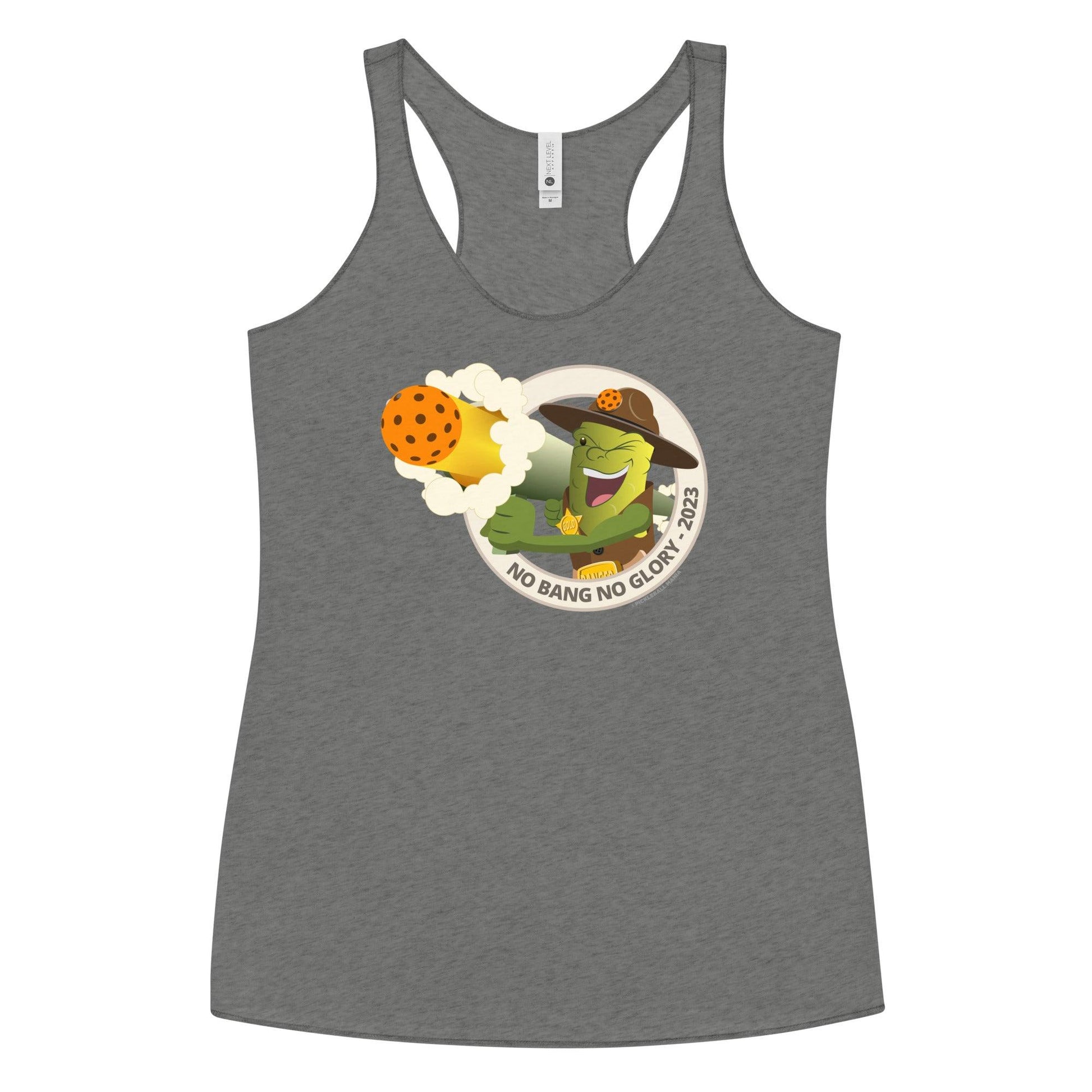 Women's Racerback Pickleball Tank Top - "No Bang, No Glory" - DocDink.com