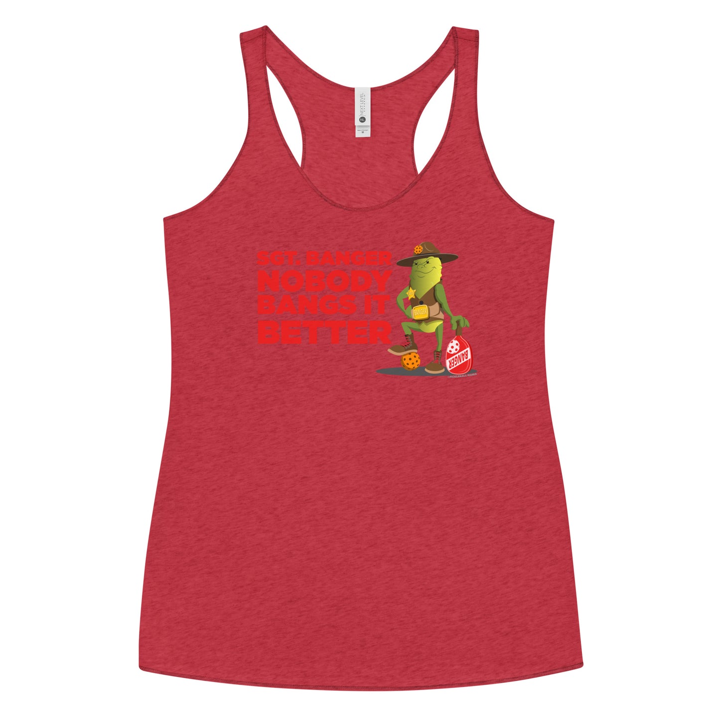 Women's Racerback Pickleball Tank Top - "Nobody Bangs it Better!" - DocDink.com